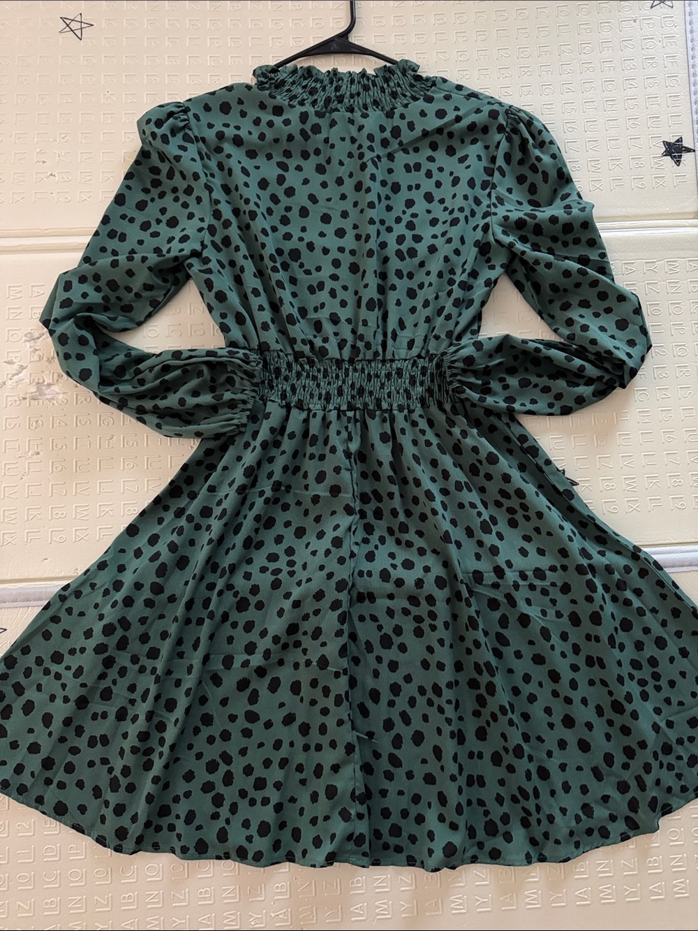 green dresses shein | | Shein Black Polka Dot Long Sleeve Smocked Waist Dress shein green dresses for ladies